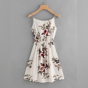 Floral Self-Tie Braided Cami Mini Dress size Small